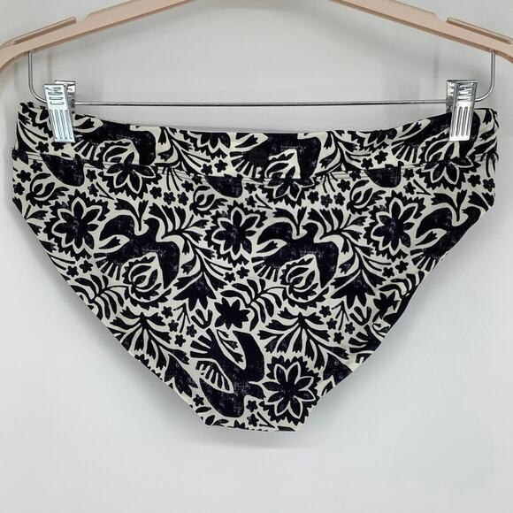 prAna Size Medium Black White Flora Fauna Summer Wave Swim Bikini Bottom J17-21 - Picture 4 of 10
